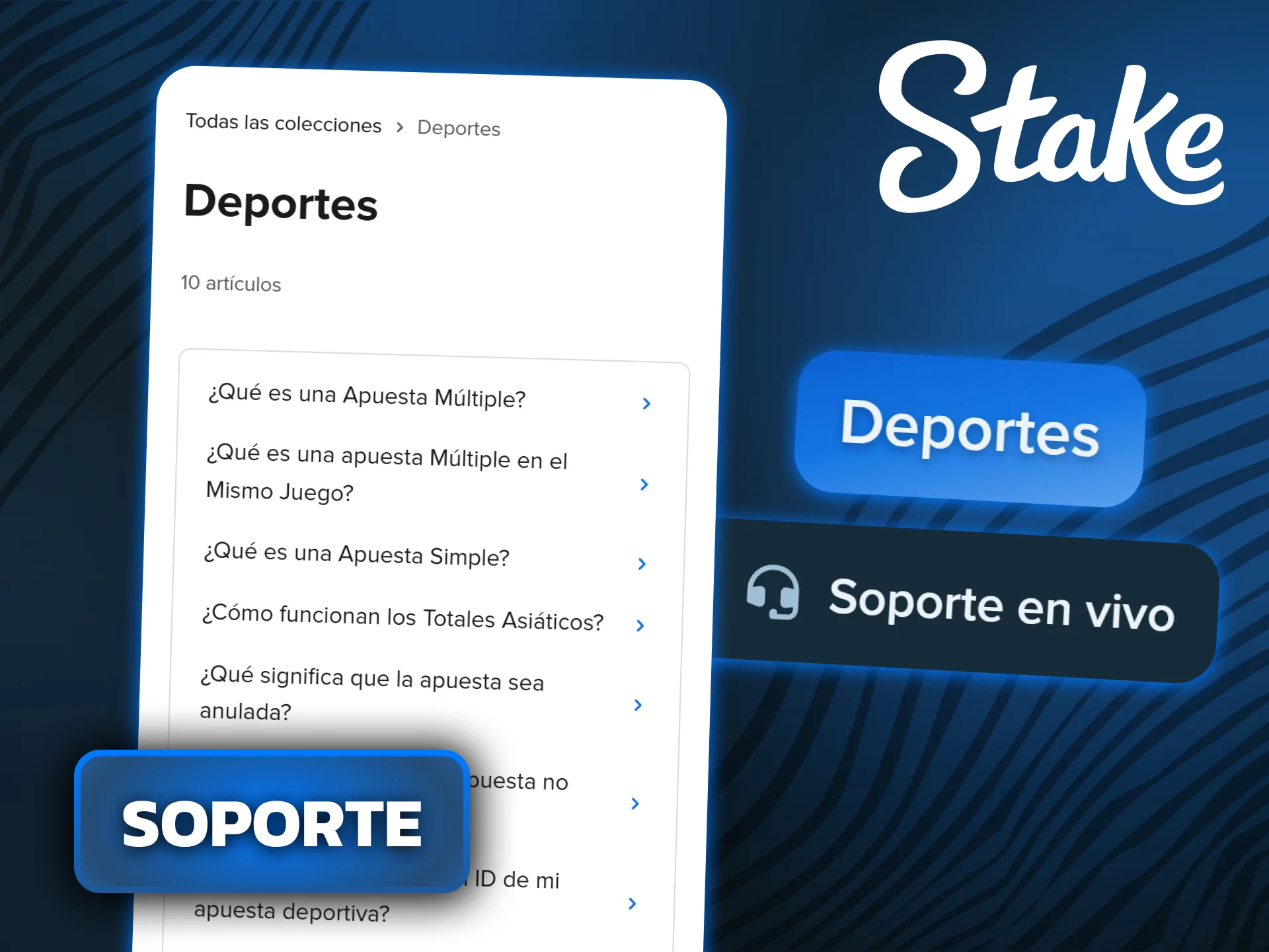 Contactá con la atención al cliente para resolver dudas sobre tus apuestas en Stake.