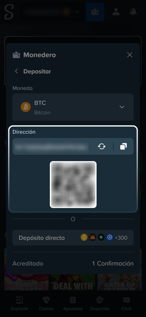 Recargá tu saldo para realizar apuestas en las mesas en vivo de Stake.