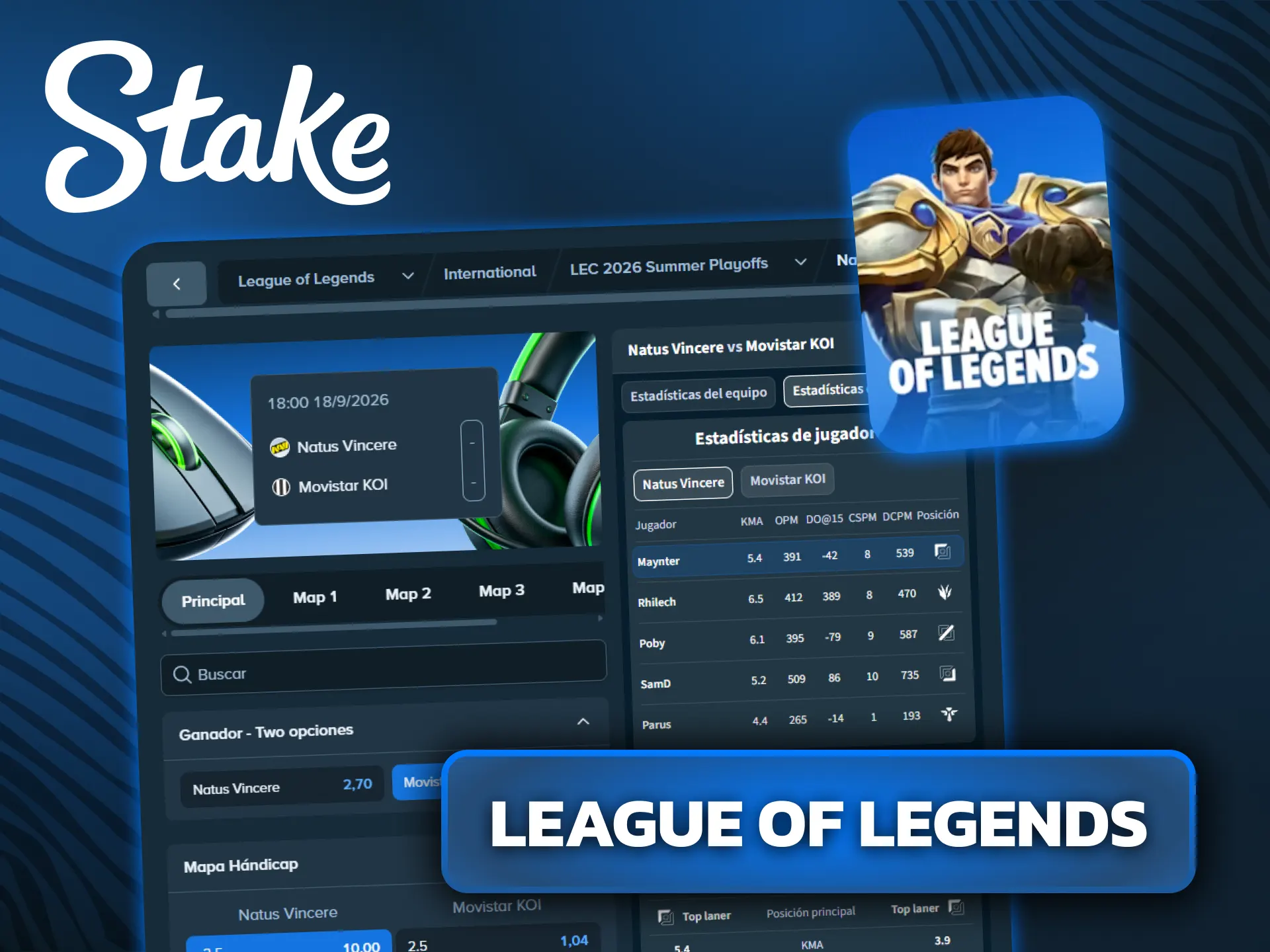 Apoyá a tus equipos preferidos en los campeonatos de League of Legends en Stake.