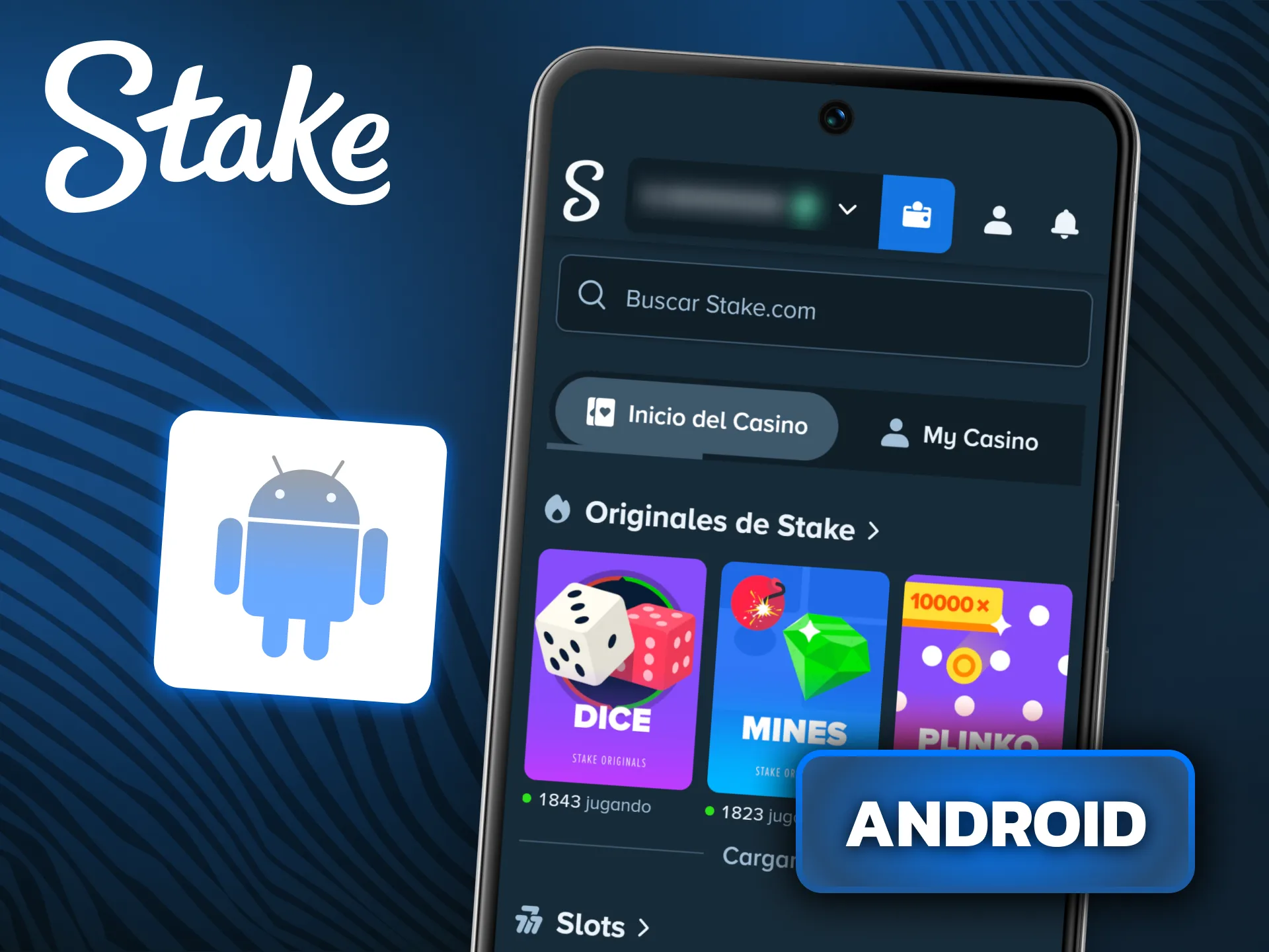 Descargá e instalá la app oficial de Stake para Android en tu celular.